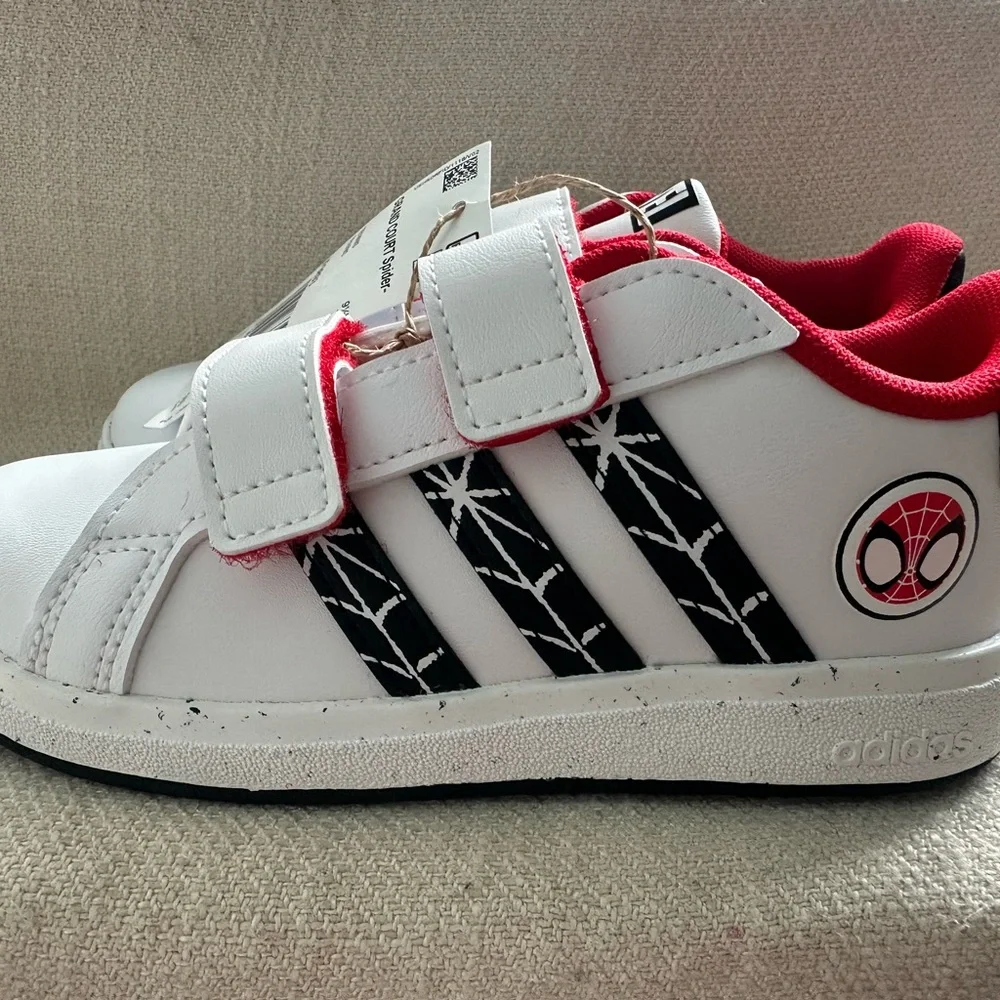 Brand new wl tags Adidas Kids Grand Court Spider-Man Sneakers size 10 - Picture 6 of 8